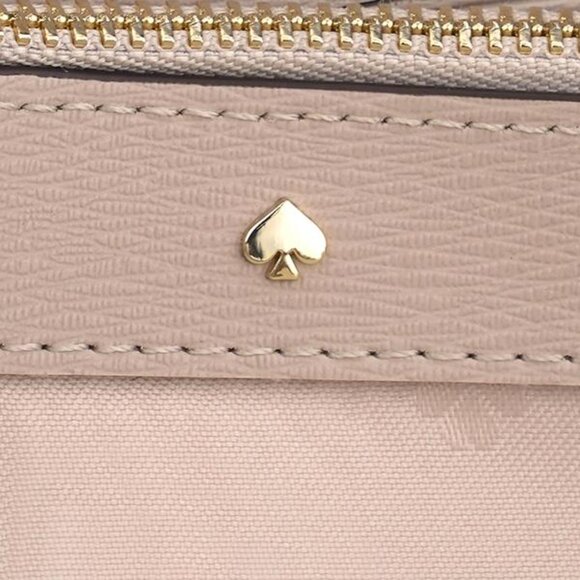 Kate Spade Spencer Metallic Leather Slim Zip Around Continental Wallet Rose Gold